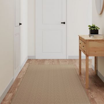 vidaXL Covor traversă aspect sisal, nisipiu, 80x200 cm