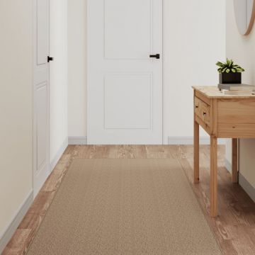 vidaXL Covor traversă aspect sisal, nisipiu, 80x250 cm