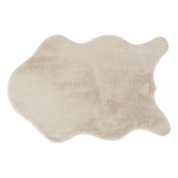 Covor blana artificiala bej Rabit 60x90 cm