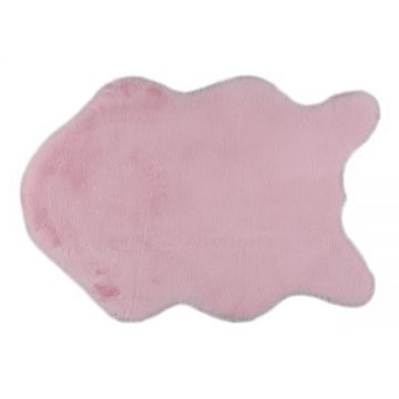 Covor blana artificiala roz Rabit 60x90 cm