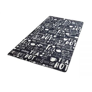 Covor bucatarie Hot Tea DJT, 80 x 150 cm, Negru ieftin