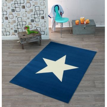 Covor copii tineret City Mix albastru 140x200