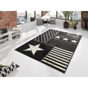 Covor copii tineret City Mix negru 140x200