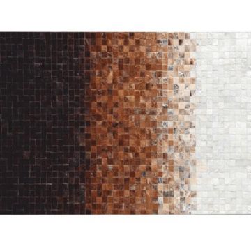Covor de lux din piele alb maro negru patchwork 170x240 cm