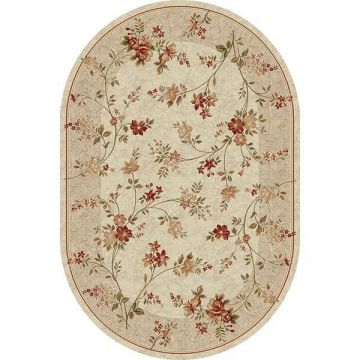 Covor Modern, Lotos 551, Crem / Bej, Oval, 80x150 cm, 1800 gr/mp
