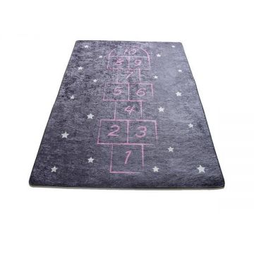Covor pentru copii Hopscotch, Gri Inchis, 100X160cm