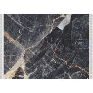 Covor poliester marmura neagra Renox 160x230