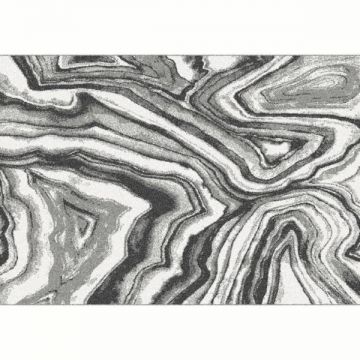 Covor textil alb negru Sinan 67x120 cm