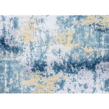 Covor textil albastru gri galben Marion 80x200 cm