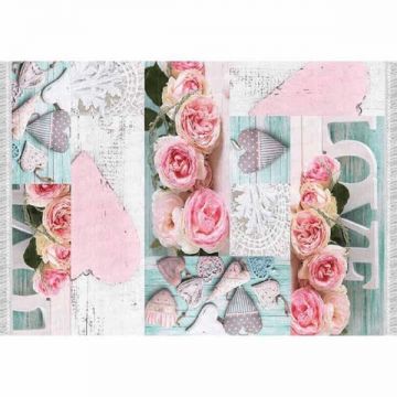Covor textil model trandafiri Sonil 120x180 cm