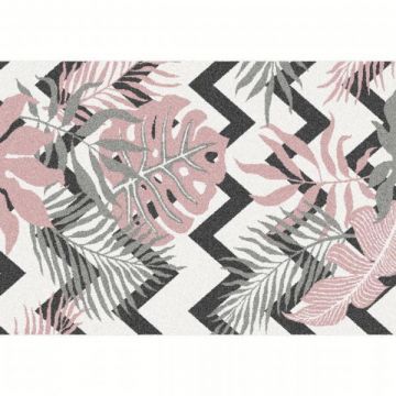 Covor textil multicolor model frunze Selim 67x120 cm