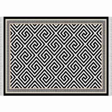 Covor textil negru alb Motive 80x200 cm