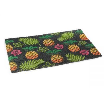 Covoras intrare casa antiderapant fibre cocos model Ananas 60 cm x 40 cm