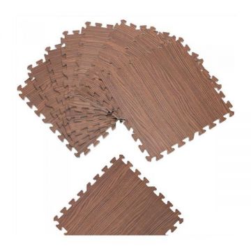 Protectie pardoseala / tapet puzzle, 8 buc, Aspect lemn maro, 172x87x1cm