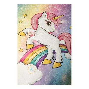 Covor antiderapant pentru copii Unicorns 100x150 cm