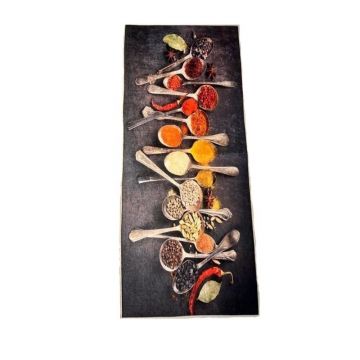 Covor bucatarie Spice Spoons CT 4114, poliester, multicolor, 120 x 50 cm ieftin