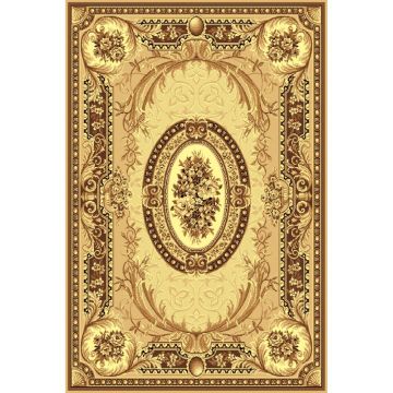 Covor clasic Gold 042/12, polipropilena BCF, bej/maro, 120 X 170 cm