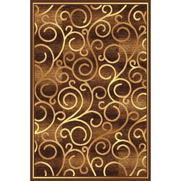 Covor clasic Gold 277/12, polipropilena BCF, maro/bej 60 x 110 cm