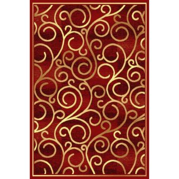 Covor clasic Gold 277/22, polipropilena BCF, rosu/bej, 80 x 150 cm