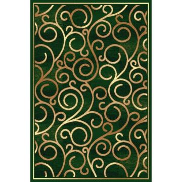 Covor clasic Gold 277/32, polipropilena BCF, verde-bej, 50 x 80 cm ieftin