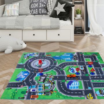 Covor copii tineret Tapis de Jeu Politie 70x80