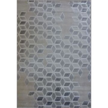 Covor modern Arctic 4661, polipropilena, model geometric gri, 80 x 240