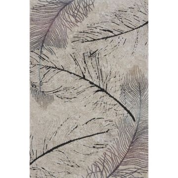 Covor modern Boho L 59EME 1K, polipropilena+poliester, model abstract cu pene gri, 160 x 230 cm
