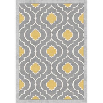 Covor modern Damask Living, poliester, model geometric, 70 x 140 cm