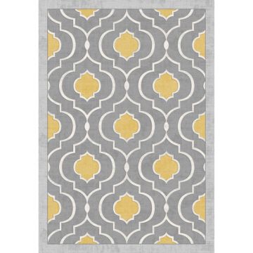 Covor modern Damask Living, poliester, model geometric, 70 x 140 cm