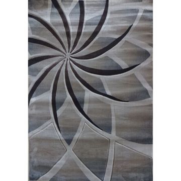 Covor modern Geo Hand Carved 7525, polipropilena heat set, model abstract crem, 200 x 290 cm