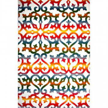 Covor modern Kolibri, 100% polipropilena friese, model geometric curcubeu, 200 x 300 cm