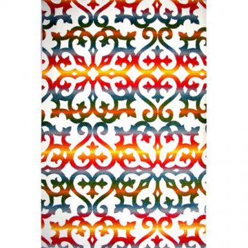 Covor modern Kolibri, 100% polipropilena friese, model geometric curcubeu, 200 x 300 cm ieftin