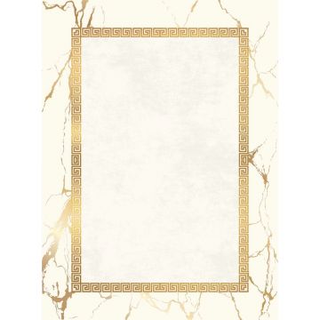 Covor modern Versage Gold, cu imprimeu digital marmura, poliester, alb/ auriu, 160 x 230 cm