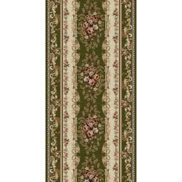 Traversa Lotus 535/310, polipropilena heat-set, verde, 100 cm Traversa Lotus 535/310, polipropilena heat-set, verde, 100 cm