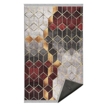 Covor burgundy-gri lavabil 80x140 cm – Mila Home