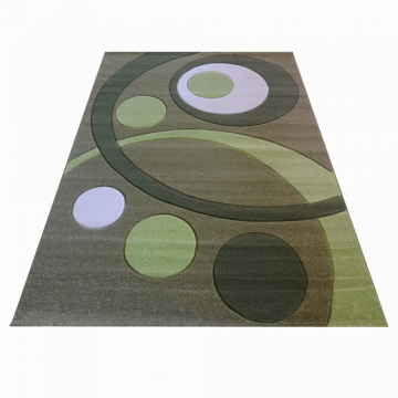 Covor Carvino 5331, polipropilena, model geometric, verde,  160 x 220 cm