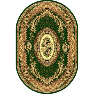 Covor clasic Gold 042/32 O, polipropilena BCF, verde/bej, 60 x 110 cm ieftin