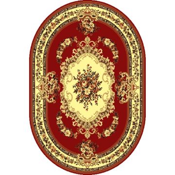 Covor clasic Gold 047/22 O, polipropilena BCF, rosu-bej, 60 x 110 cm ieftin