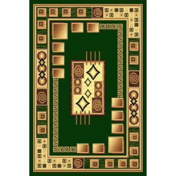 Covor clasic Gold 364/32, polipropilena BCF, verde-bej, 80 x 150 cm
