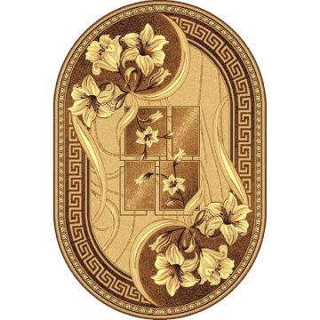Covor clasic Gold 365/12 O, polipropilena BCF, bej-maro, 80 x 150 cm