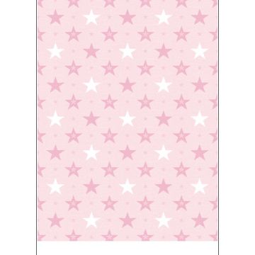 Covor copii Kids Pink Stars, model cu stele, poliester, 70 x 140 cm