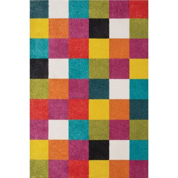 Covor copii Sintelon Play  08AMP, polipropilena, model geometric, multicolor, 120 x 170 cm