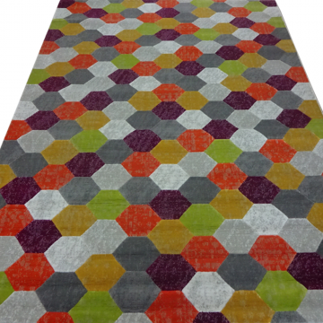 Covor copii Texture 4708-17G23, polipropilena heat-set, model geometric multicolor, 160 x 230 cm