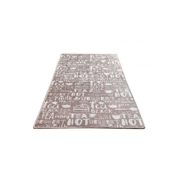 Covor de bucatarie, HOT TEA, Bej, anti-alunecare, lavabila, 100 x 200 cm
