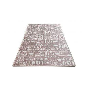 Covor de bucatarie, HOT TEA, Bej, anti-alunecare, lavabila, 140 x 190 cm