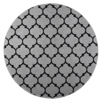 Covor gri închis lavabil rotund ø 80 cm – Vitaus Covor gri închis lavabil rotund ø 80 cm – Vitaus