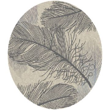 Covor modern Boho L 59EME 1K, polipropilena+poliester, model cu pene gri, 160 cm