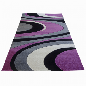 Covor modern Carvino 1227, polipropilena heat set, lila, 80 x 150 cm