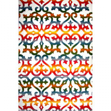 Covor modern Kolibri, 100% polipropilena friese, model geometric curcubeu, 80 x 150 cm