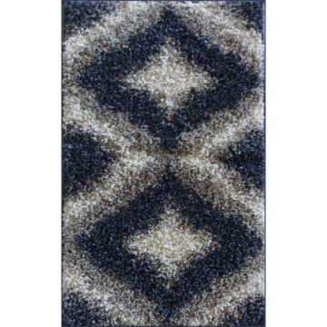 Covor modern Shaggy 3, polipropilena friese, model albastru, 50 x 80 cm